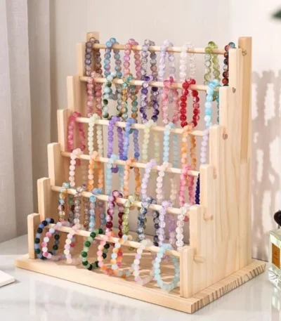 Wooden Bracelet Stand and Display 6 Tier Bracelet Holder Organizer Displays for Selling Stand for Jewelry Bangle 1