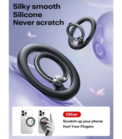 LISEN Strong Magnetic Magsafe Phone Holder Stand for iPhone 15 360Rotating Desktop Folding Phone Ring Holder Stand Finger Holder 1