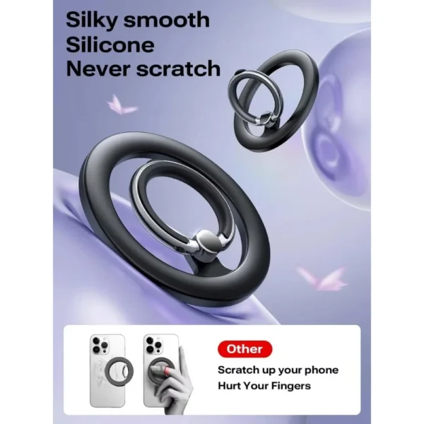 LISEN Strong Magnetic Magsafe Phone Holder Stand for iPhone 15 360Rotating Desktop Folding Phone Ring Holder Stand Finger Holder