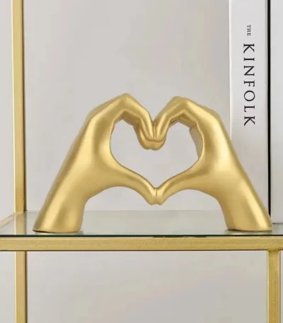 1pc Gesture Decoration, Heart Finger Statue Modern Art Sculpture Personalized Home Decor 1
