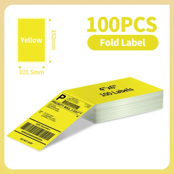 Pack of 100 Direct Fanfold Thermal Labels 4×6 Direct Shipping Mailing Postage Label Compatible with PM241 246S D520 Printer
