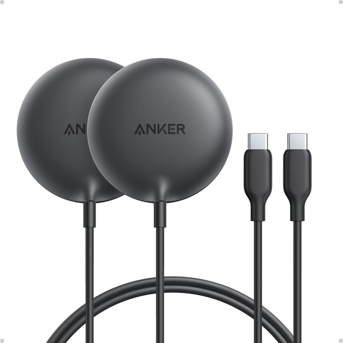 Anker zolo magnetic wireless charger qi2 certified 15w magsafe compatible wireless charging pad for iphone 16151413 series airpods and more adapter not included black 2 pack.jpg