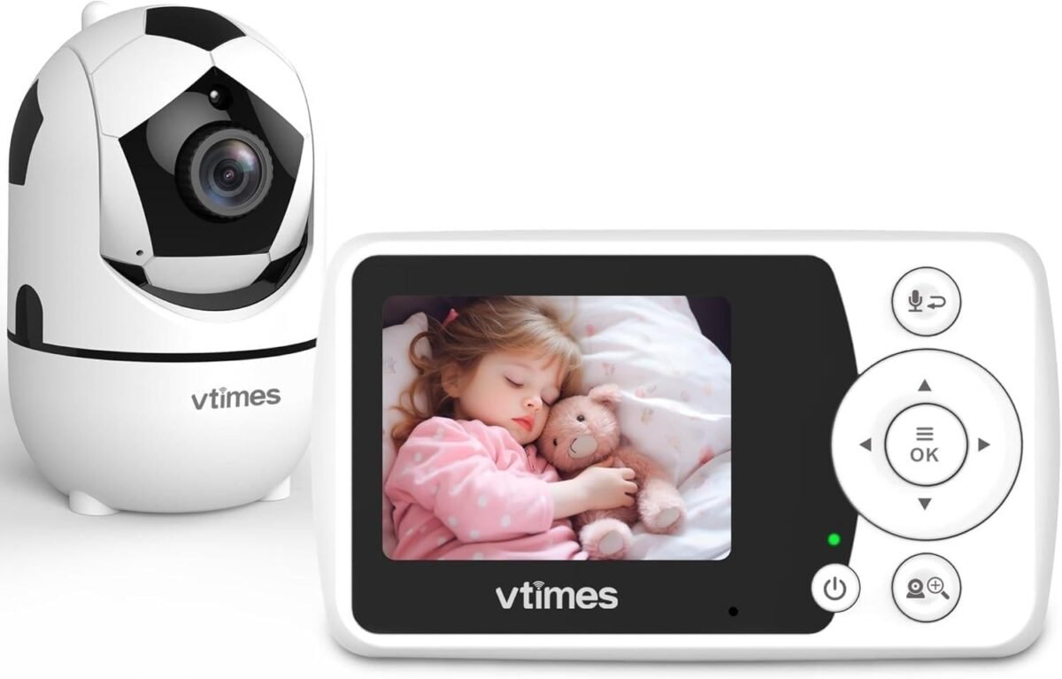 Baby monitor with camera and audio 2.4 lcd screen video baby monitor no wifi night vision vox mode pan tilt zoom temperature display two way audio lullabies feeding alarm 1000ft range.jpg