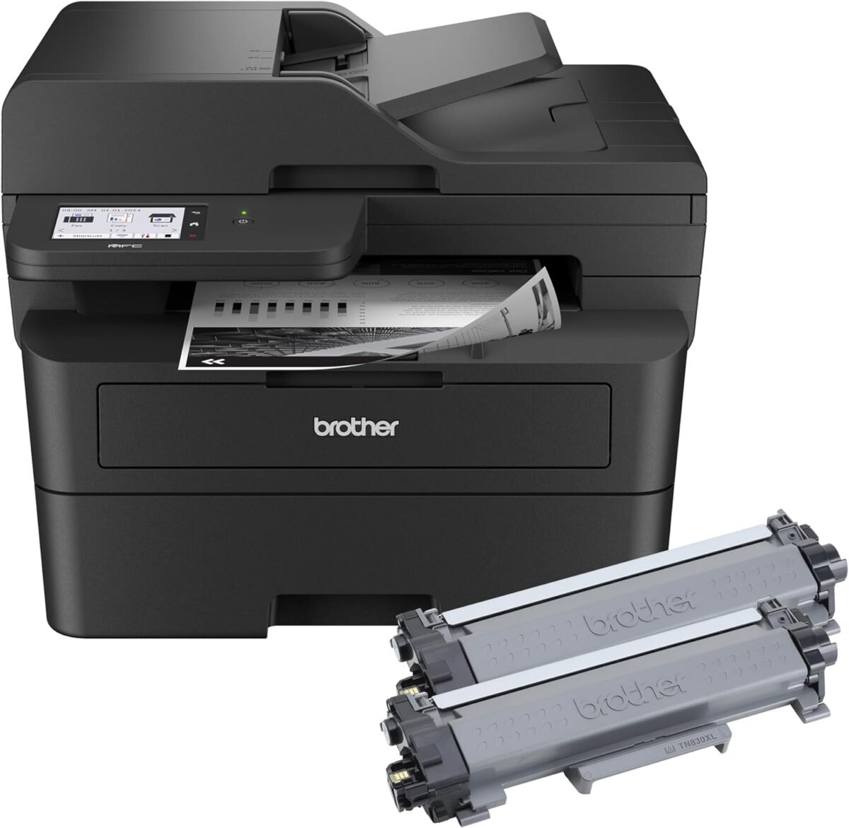 Brother mfc l2900dw xl wireless compact monochrome all in one laser printer with duplex copy scan fax black white up to 4200 pages of toner included1 amazon dash replenishment ready.jpg