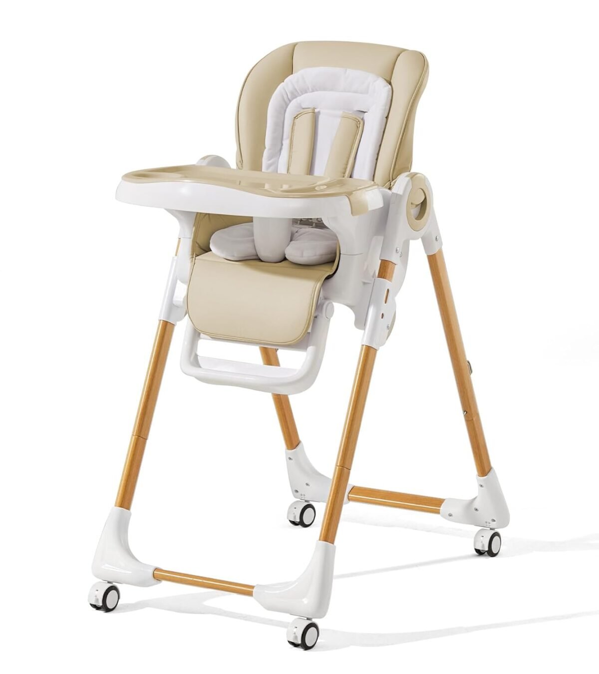 Convertible high chairs for babies and toddlers height adjustable baby high chair high chair with removable tray adjustable backrest and pedal portable baby dinning chair with lockable wheels.jpg