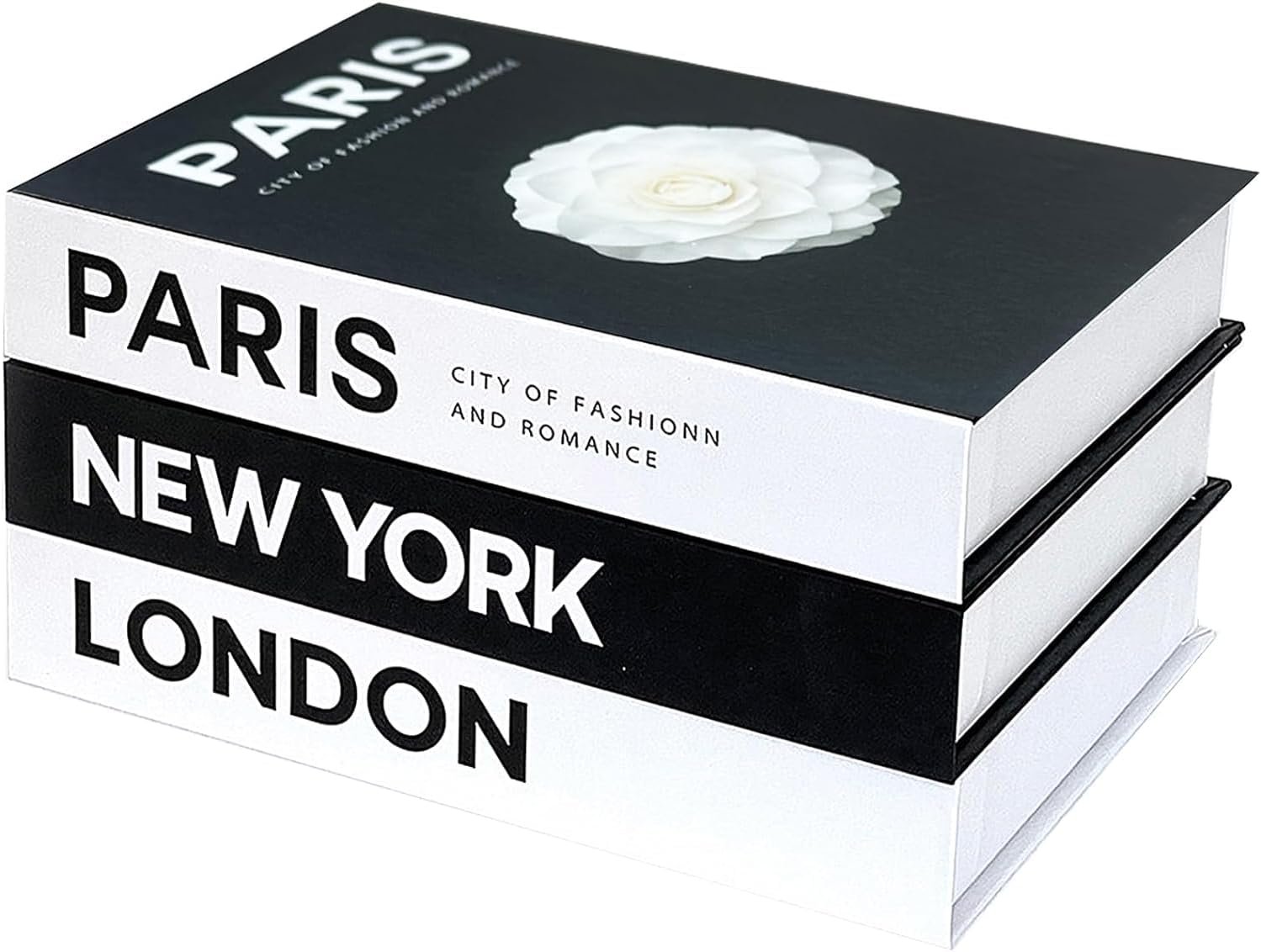 Decorative books for coffee table decor3 pieces stylish fake books of room decor aestheticfor home decorstacked book decor shelfentrywayconsole tablefireplace mantel decorblack and white.jpg