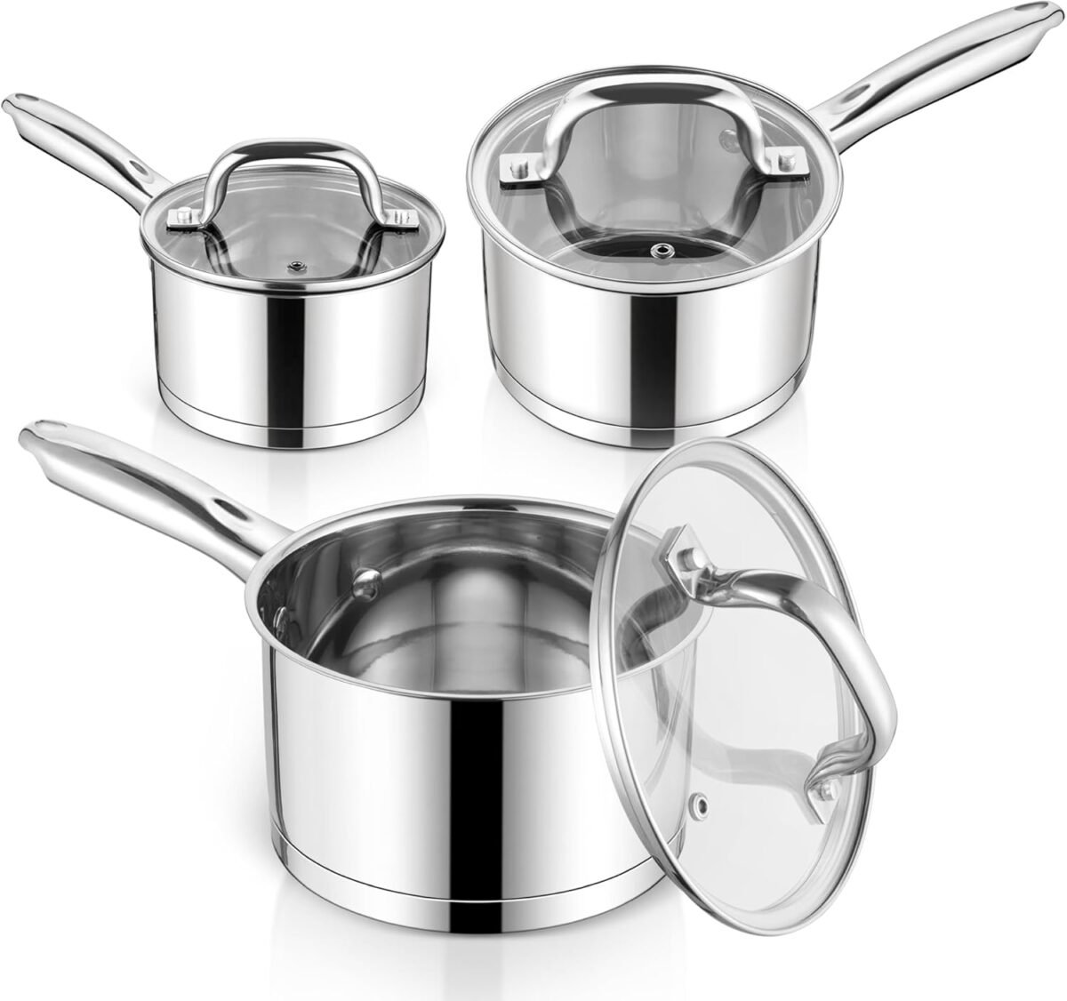 E far stainless steel saucepan with lid set 1qt 2qt 3qt triply sauce pan induction pot for cooking boiling compatible with all stoves visible lid healthy non toxic oven dishwasher safe.jpg