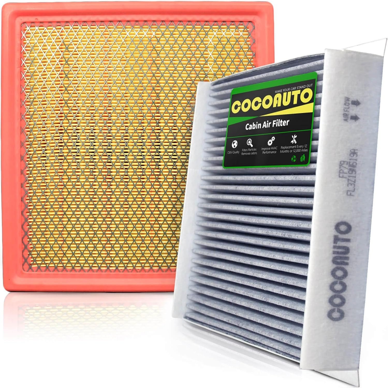 Engine cabin air filter set for ford f1502015 2025 2.7l 3.0l 3.3l 3.5l 5.0l ford expedition lincoln navigator2018 2024 selected models replace fl3z19n619a fp79 fa1883.jpg