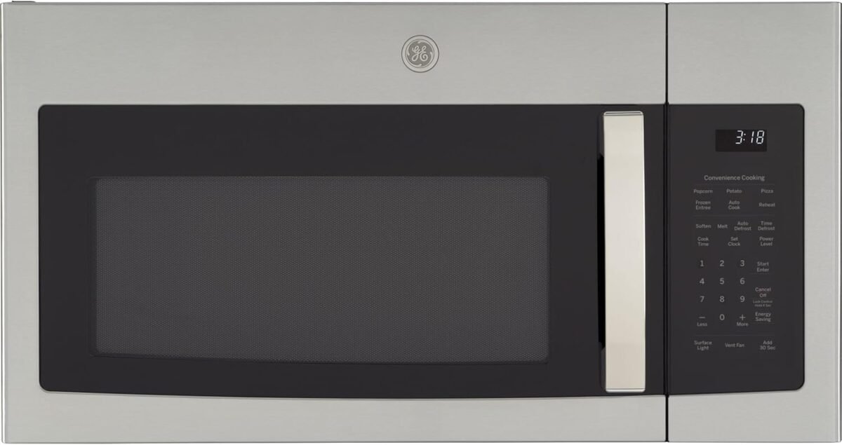 Ge jnm3184rpss 1.8 cu. ft. over the range microwave oven with recirculating venting 12.8 in stainless steel.jpg