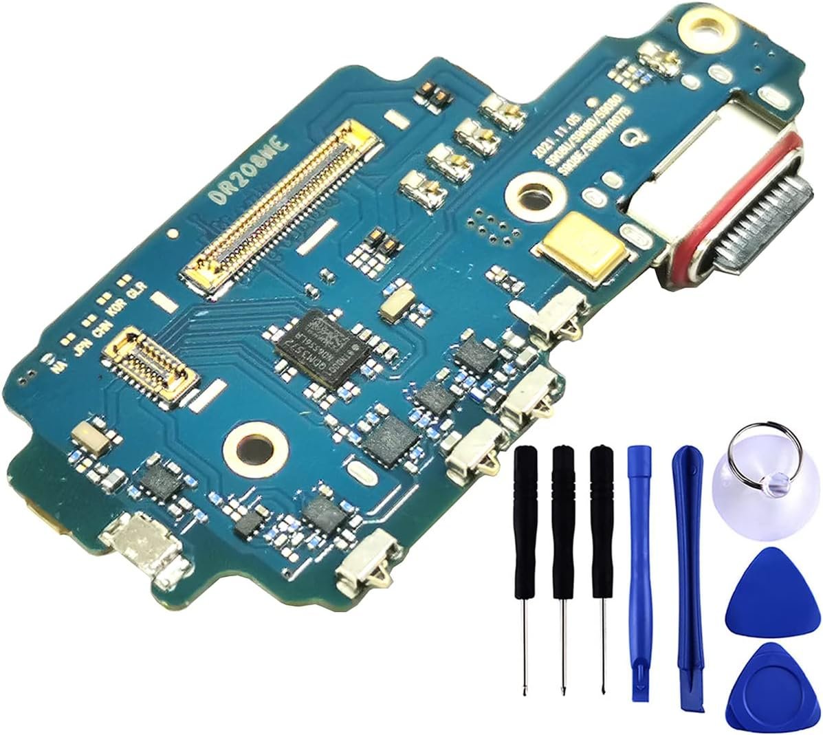 Galaxy s22 ultra 5g usb charging port flex cable replacement sm s908u type c charger dock board flex cable connector for samsung s22 ultra s908u1 port repair part with tools sm s908u.jpg