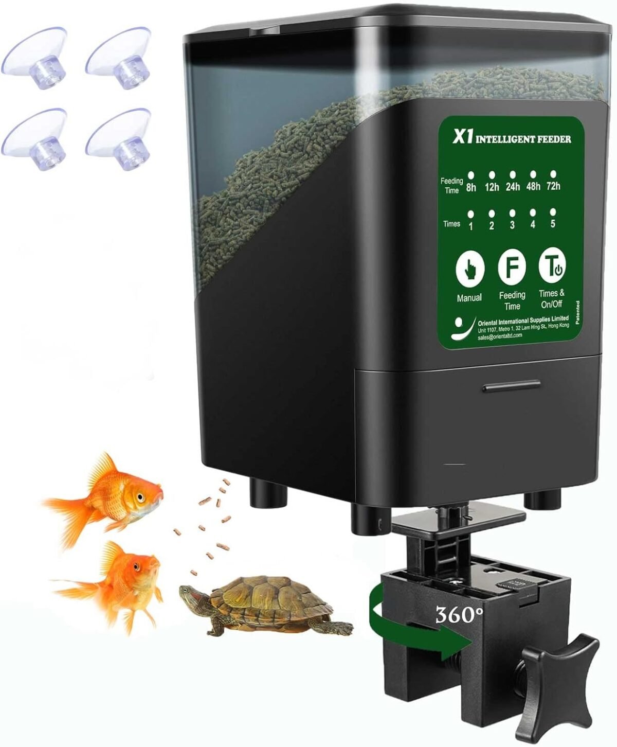 Large automatic fish feeder 14 fl.oz patented revolutionary design aquarium food tank dispenser with timer auto feeding moisture proof electric adjustable battery operated feeders for holidays.jpg