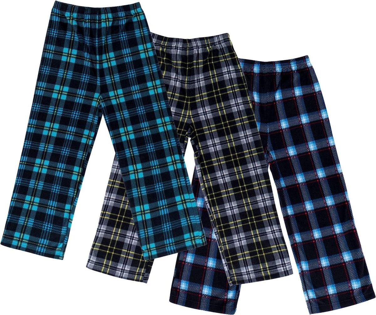 Mad dog concepts boys pajama pants soft micro fleece pj bottoms for kids printed plaid design boys sleepwear size 6–20 3pk.jpg