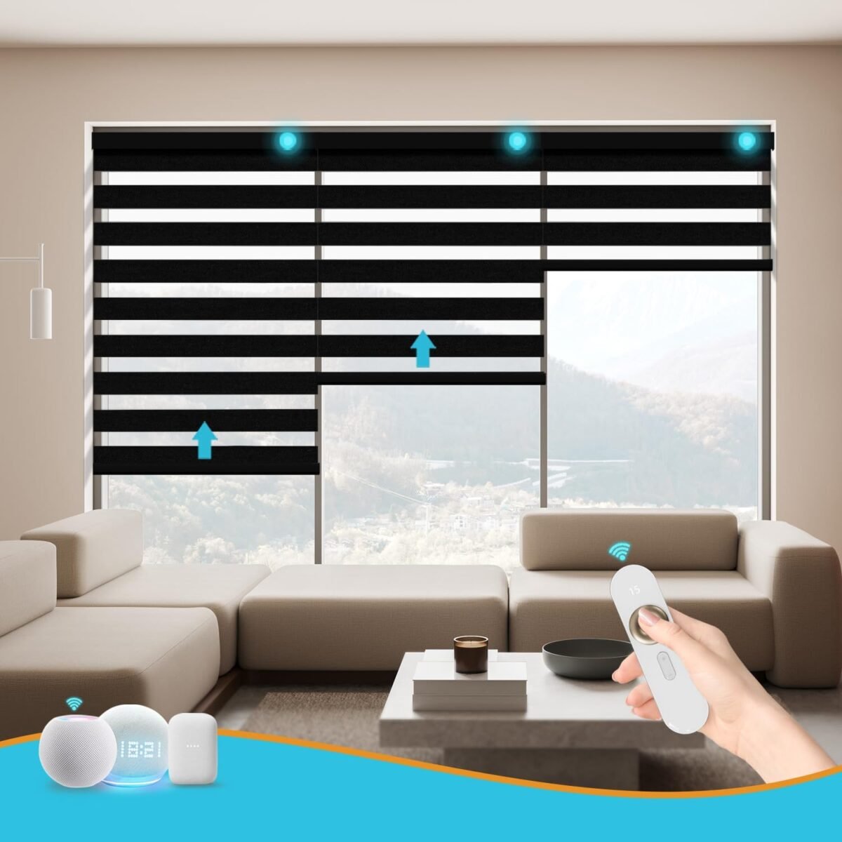 Motorized zebra blinds with remote smart blind work with homekit alexa smartthings electric day and night shade cordless automatic solar powered window shade customizepure black.jpg