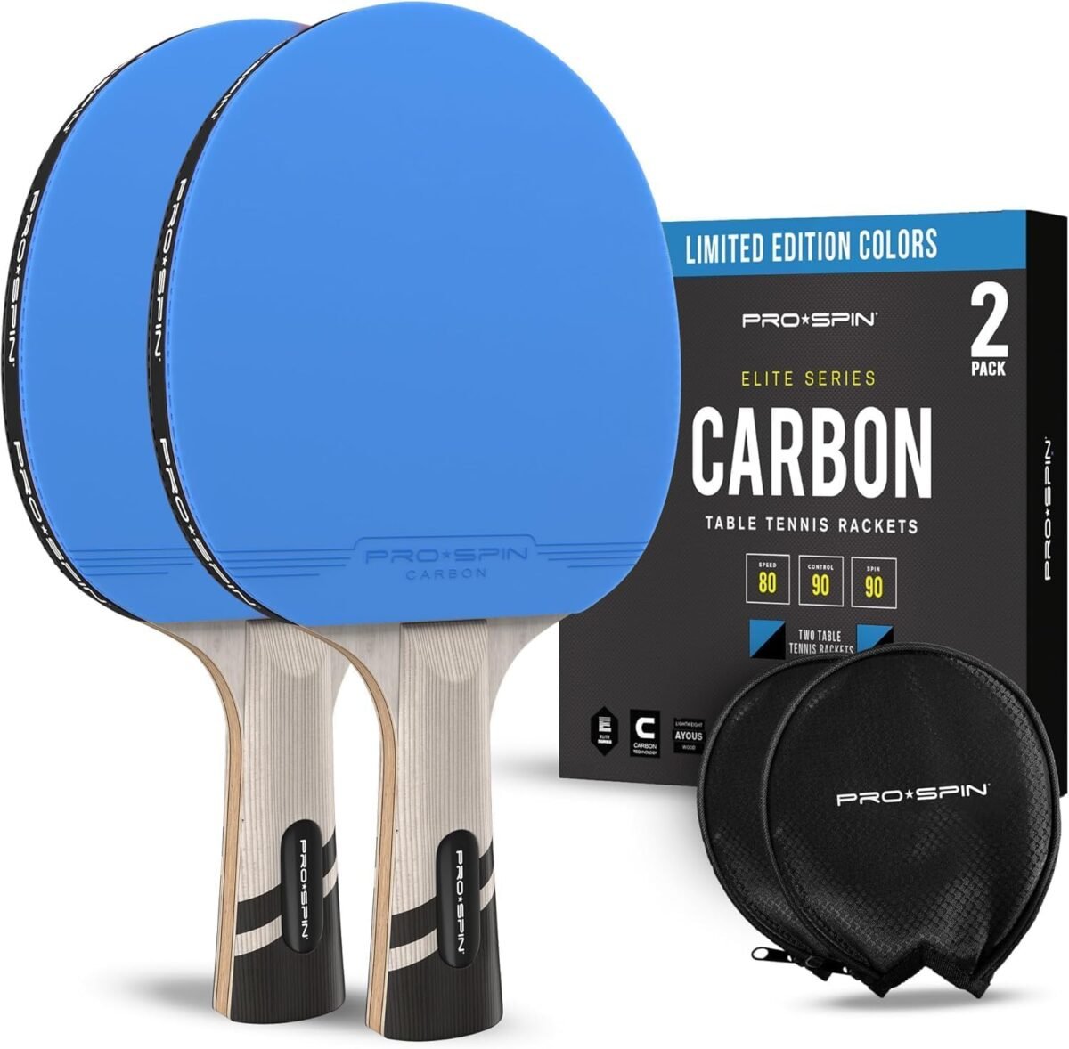 Pro spin ping pong paddles professional level table tennis rackets with carbon fiber for superior control 7 ply blade premium rubber 2.0mm sponge includes protector case.jpg