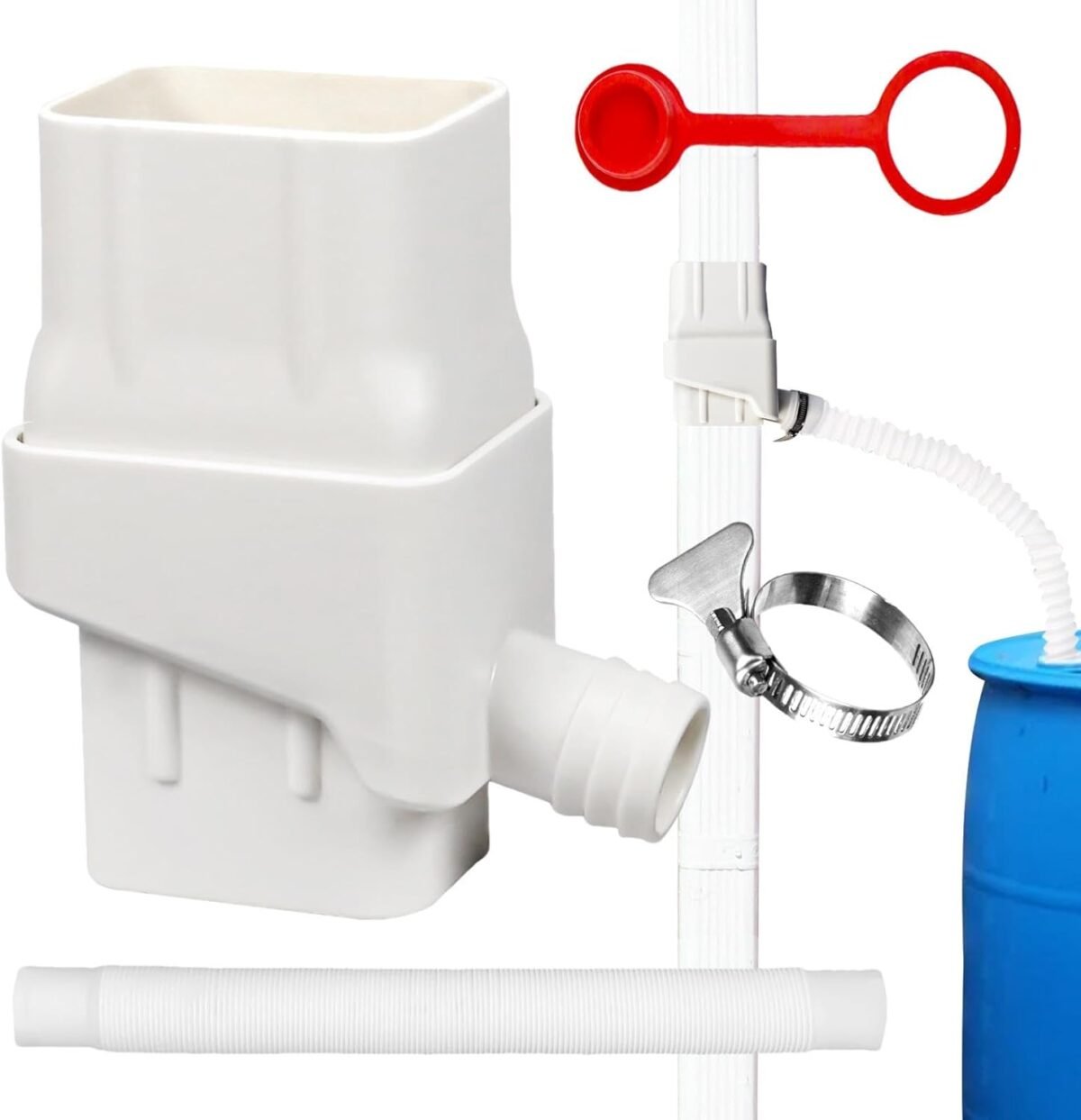 Rainwater collection system rain barrel diverter downspout diverter kit eco friendly diverter with adjustable downspout for efficient harvesting and sustainable gardening.jpg