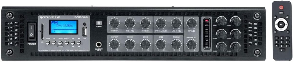 Rockville rcs650 6 650 watt 6 zone 70v commercial amplifier bluetooth multi zone control usbsd player perfect for restaurants and offices.jpg