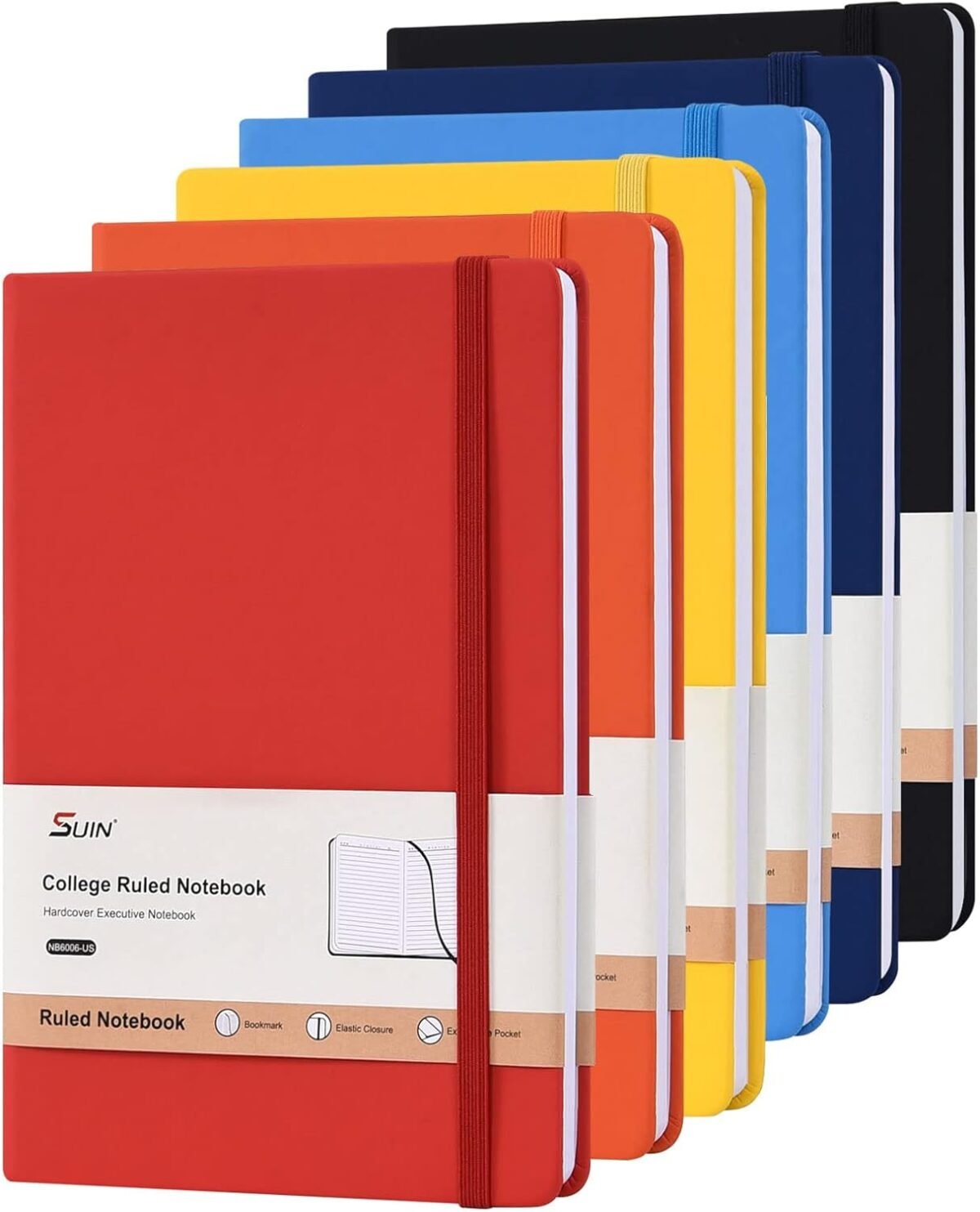 Suin hardcover journal notebooks 6 packs a5 lined journals notebook for writing 200 pages 8.2 x 5.5 inch 6 colors classic ruled notebooks for worktravelcollege.jpg