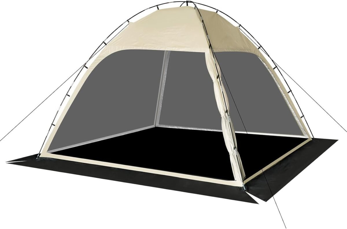 Screen tent with removable floor siebwin large 10x10 gazebos with mosquito netting and removable floor sunproof outdoor canopy tent for backyard party outside activities 1 person setup.jpg