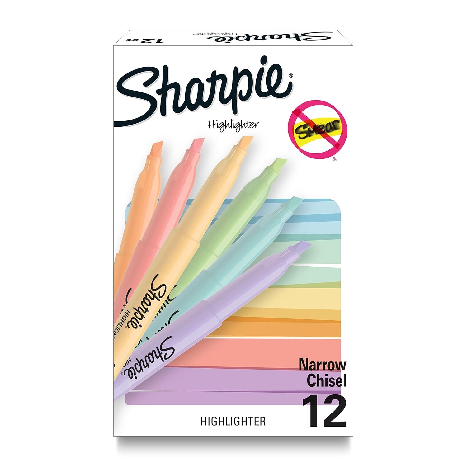 Sharpie pocket highlighters mild pastel colors assorted chisel tip 12 count.jpg