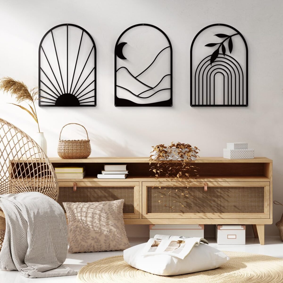 Sokurdeg boho metal wall decor black minimalist line wall art bohemian wall hanging for bedroom bathroom living room 3 pack 12 x 17 in.jpg