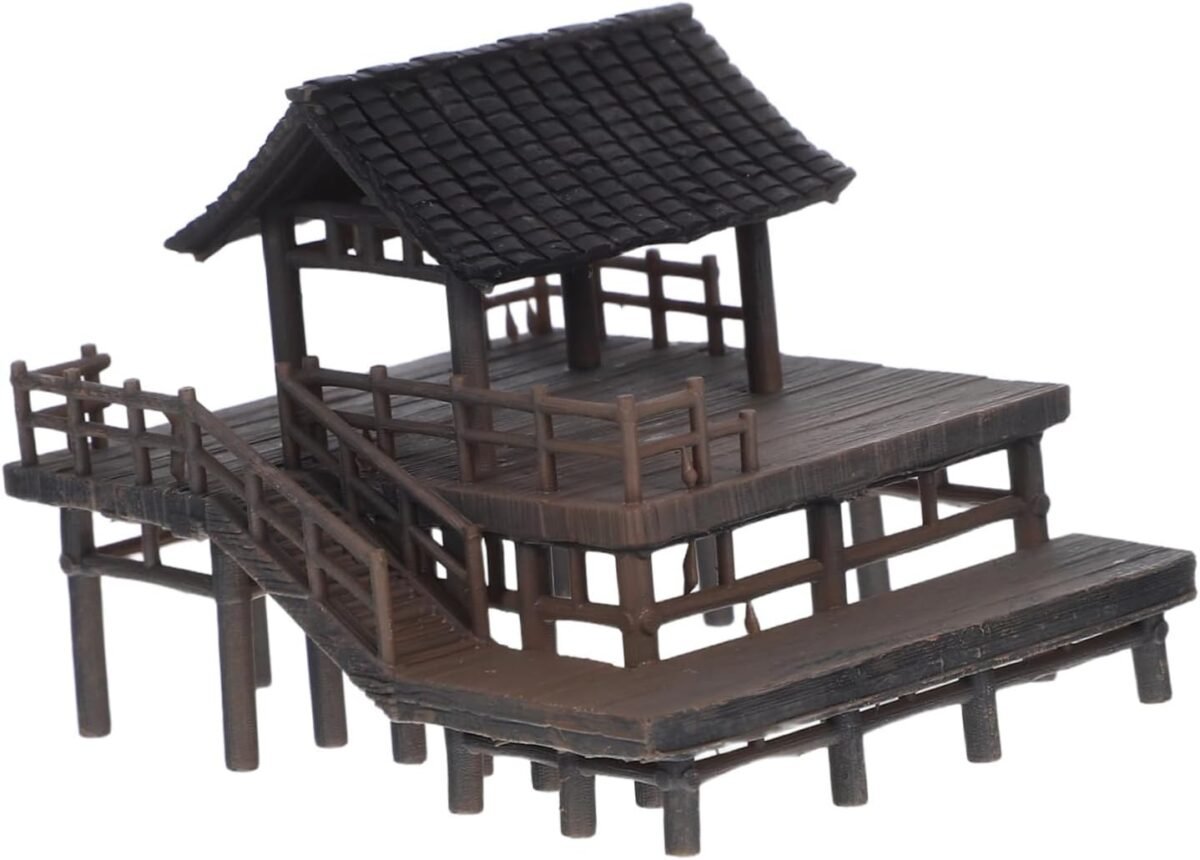 Toyandona miniature pavilion statue for aquarium realistic ancient architecture micro landscape decoration for fish tank bonsai and garden sculptures easy maintenance finely crafted details.jpg
