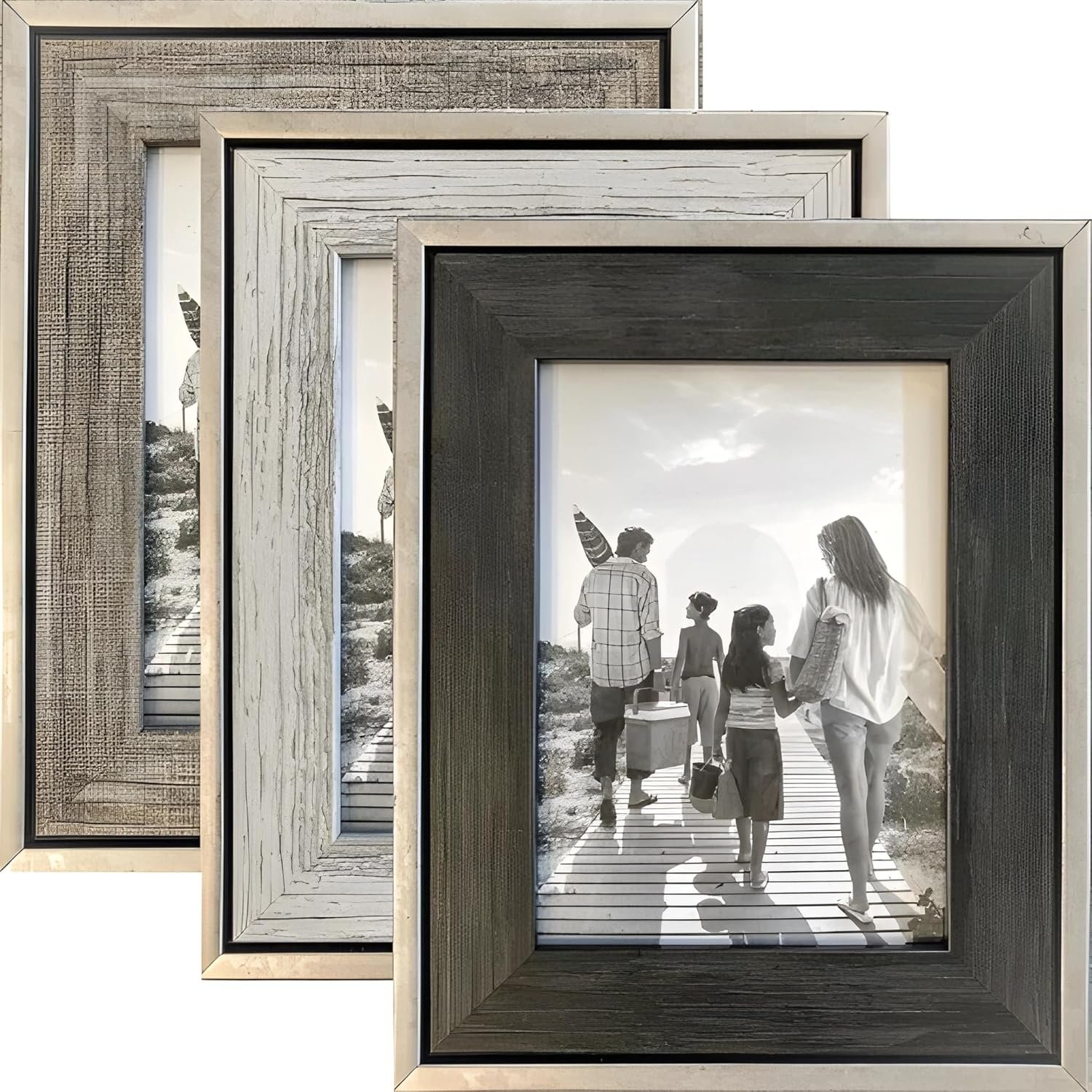 Tasse verre 8x10 rustic picture frames 3 pack distressed farmhouse decor industrial style ready to hang or stand up galvanized vintage metal look wwood insert.jpg