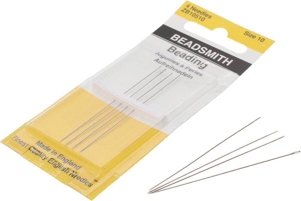 The beadsmith english beading needles size 10 4 needles per card made in england use for loom weaving beadwork off loom stitching and jewelry making with seed beads.jpg