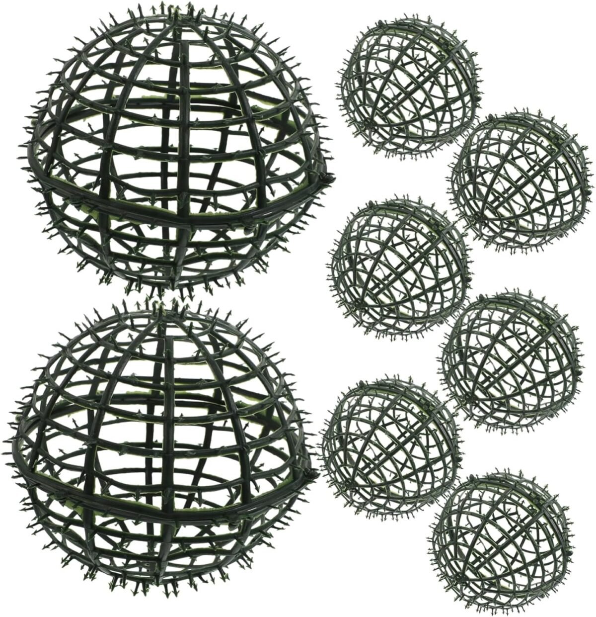 Tofficu 8pcs hollow floral ball frame diy decorative plant holder for home office garden and wedding centerpieces low maintenance faux flower support.jpg