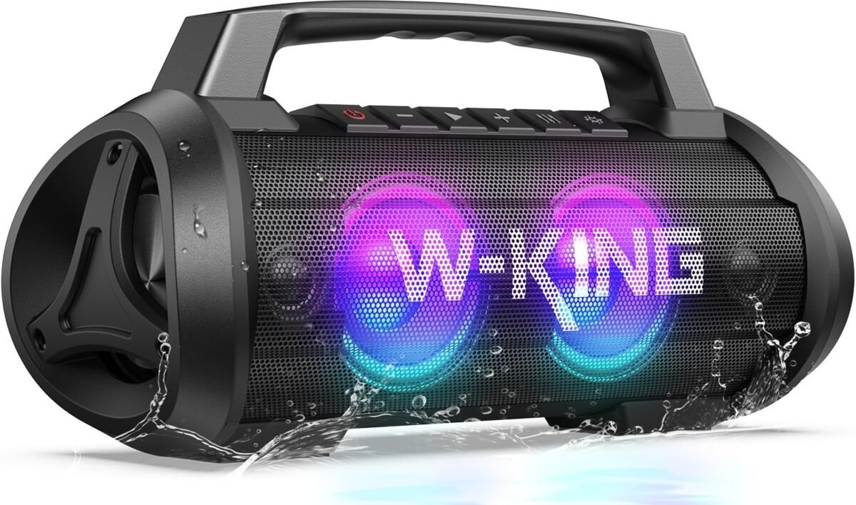 W king portable speakers bluetooth wireless 120w max loudest bluetooth speaker ipx6 waterproof outdoor speaker with 70w deep bass2subwooferdspeq42hledmac inpower bank large party boombox.jpg