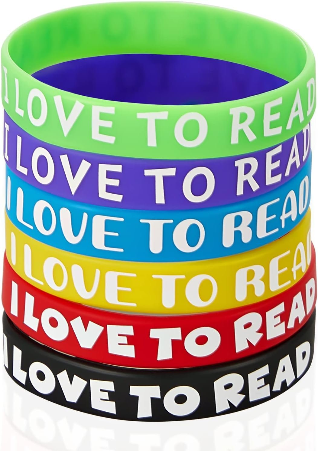 Willbond i love to read rubber bracelets motivational rubber wristband colorful silicone wristbands bracelets for classroom rewards teacher award school home decoration party favors.jpg