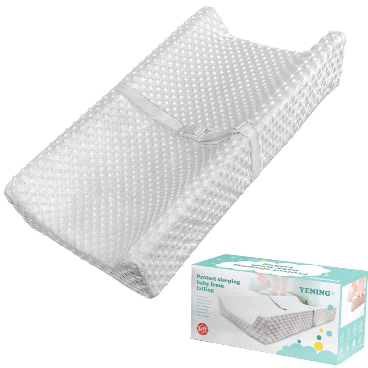 Yening baby diaper changing pad for dresser top with cover waterproof lining foam contoured changing table pads topper 31 x 16 grey.jpg