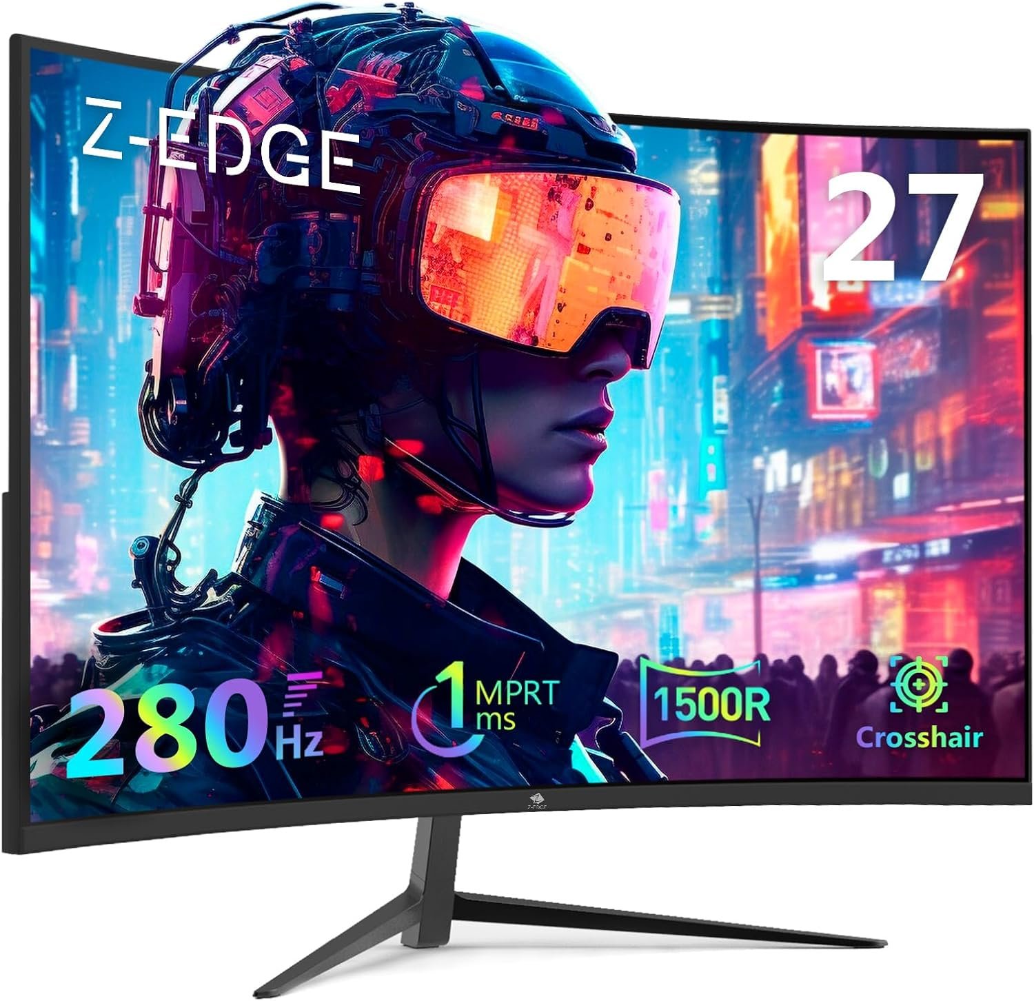 Z edge 27 inch curved gaming monitor fhd 1080p 280hz curved 1500r computer monitor ultra fast mprt 1ms monitor 350nits 16.7m colors 40001 contrast ug27p 2x dp 1.2 ports and 2x hdmi 2.0 ports.jpg