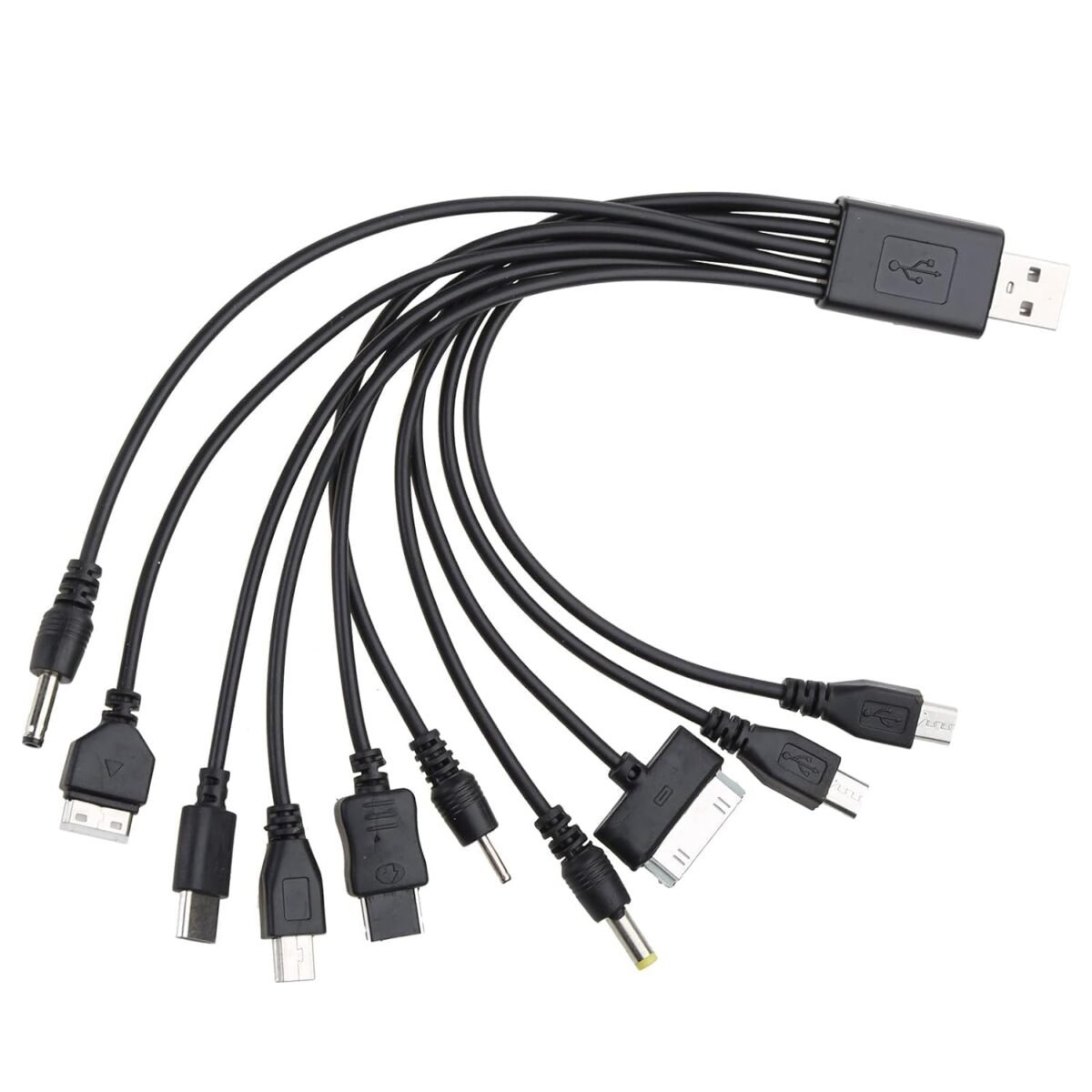 10 in 1 USB Cables - 20CM/7.87in Universal USB to Multi Plug Cell Phone Charger for Smartphones - Image 2
