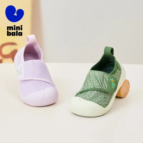 Mini Bala Boys and Girls Baby Professional Walking Shoes Non-Slip Anti-Fall Spring New for First Steps