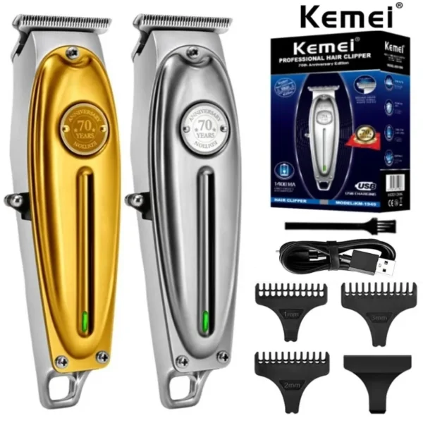 Kemei KM-1949 Gold cutter barber scissors Professional Rechargeable Haircut Machine Men’s Hair Clipper Kemei