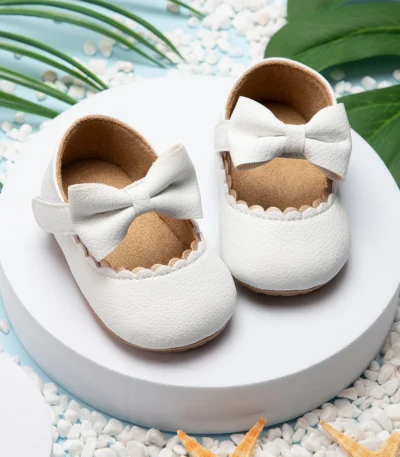 Meckior Baby Girl Shoes Leather Rubber Sole Anti-slip Toddler First Walkers Infant Crib Shoes Newborn Girl New Baby Shoes 1