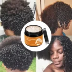 50g Black Castor Oil Curly Hair Styling Cream – Moisturizing Hair Styling Cream Suitable for Normal Hair, Men and Women, Easy to Use and Carry with Plant Formulas