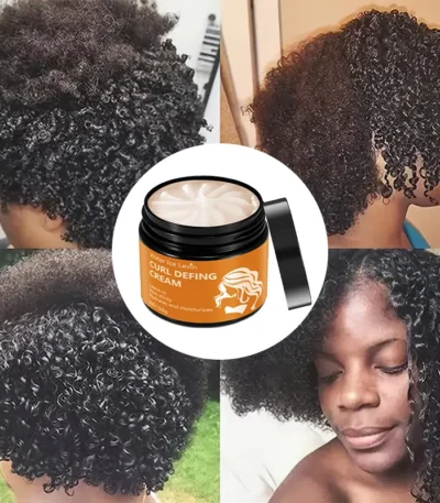 50g Black Castor Oil Curly Hair Styling Cream - Moisturizing Hair Styling Cream Suitable for Normal Hair, Men and Women, Easy to Use and Carry with Plant Formulas 1