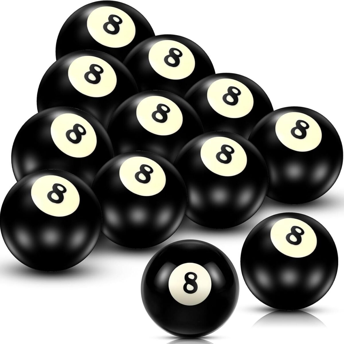 12 Pack Billiard Replacement Eight Ball, 2-1/4" Standard Billiard Pool Cue Ball, Table Accessories for Game Room - Image 2