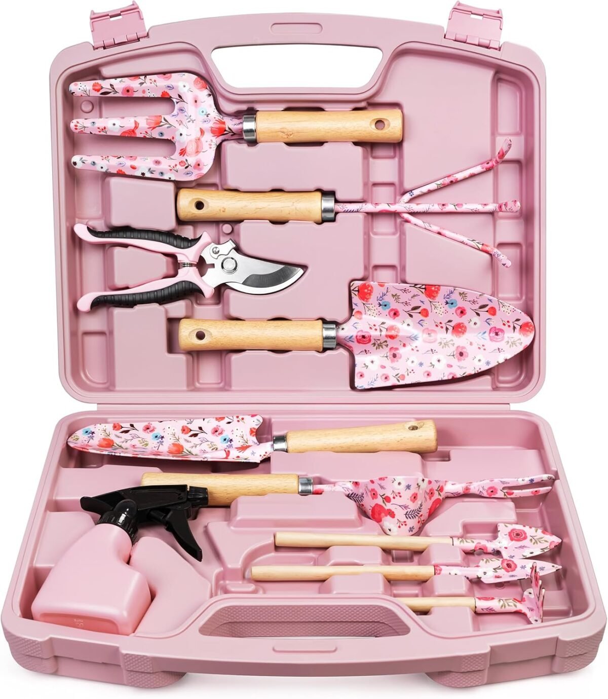 12 piece womens gardening tools gift set rust proof heavy duty garden tools with durable carrying case fashionable thoughtful gardening gifts for womenmen pink.jpg