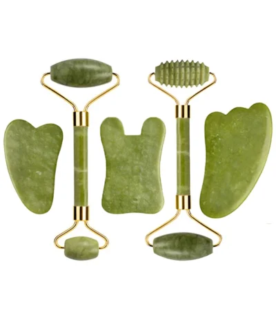 Natural Jade Roller Gua Sha Massage Set Guasha Board Comb Gouache Scraper Body Acupuncture Spa Facial Anti Aging Lifting Tools