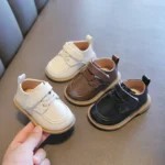 Baby 2025 Spring New Soft Sole Shoes Children’s Breathable Solid Color Small Leather Shoes Fashion and Leisure Prewalker Newborn