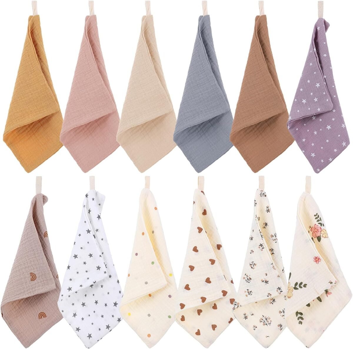12pcs baby muslin washcloths for unisex cotton wash cloth set for baby face body absorbent comfy soft towels set unisex face towel for newborn infants kids girls boys.jpg