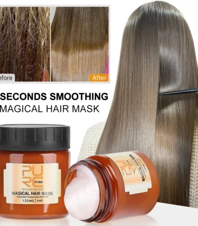 PURC 5s Magical Hair Mask Keratin Treatment Quick Smoothing Perm,Frizz Dry Damage Repairing Cream Restore Soft Masks Hair Care