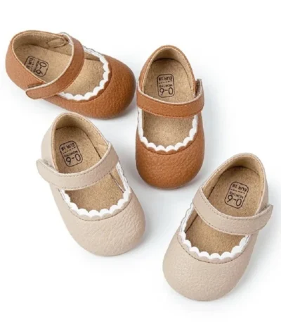 Baby Boys Girls Shoes Infant Leather Rubber Sole Anti-slip Toddler First Walkers Crib Shoes Newborn Girl Princess 1