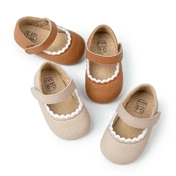 Baby Boys Girls Shoes Infant Leather Rubber Sole Anti-slip Toddler First Walkers Crib Shoes Newborn Girl Princess