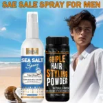 Natural Sea Salt Spray for Hair Instant Texture Volume Hair Styling Powder Long-Lasting Hold Wave for Men Hairstyle Set
