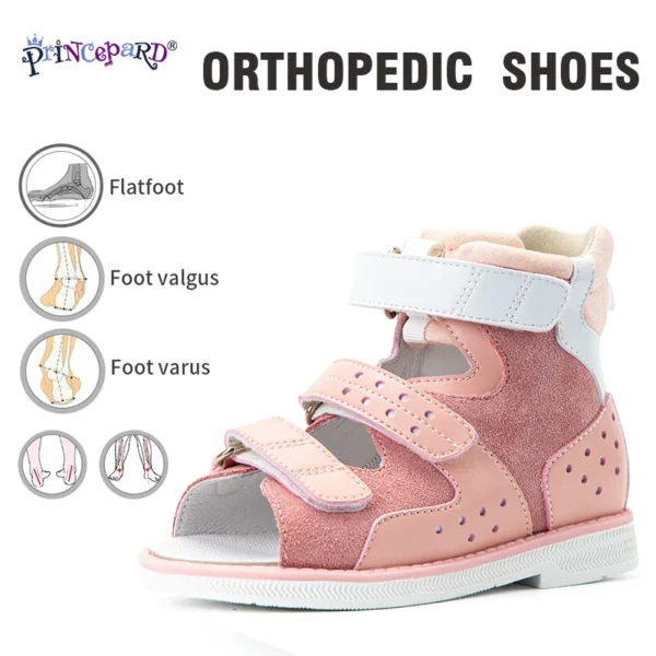 Princepard Orthopedic Sandals for Kids Summer Open-Toe Corrective Arch Support Shoes for Boys Girls Ideal for Baby’s First Walk