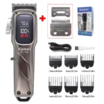 Kemei KM-1550 Professional Hair Clipper for Men LED Display Low Noise Cordless USB Interface Hair Cutting Machine Hair Trimmer