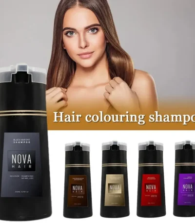 Nova Hair Dyeing 3-in-1 Hair Care Shampoo Natural Fast White Hair Dyed Black Hair Dye Lasting Convenience Men Women Hair Care